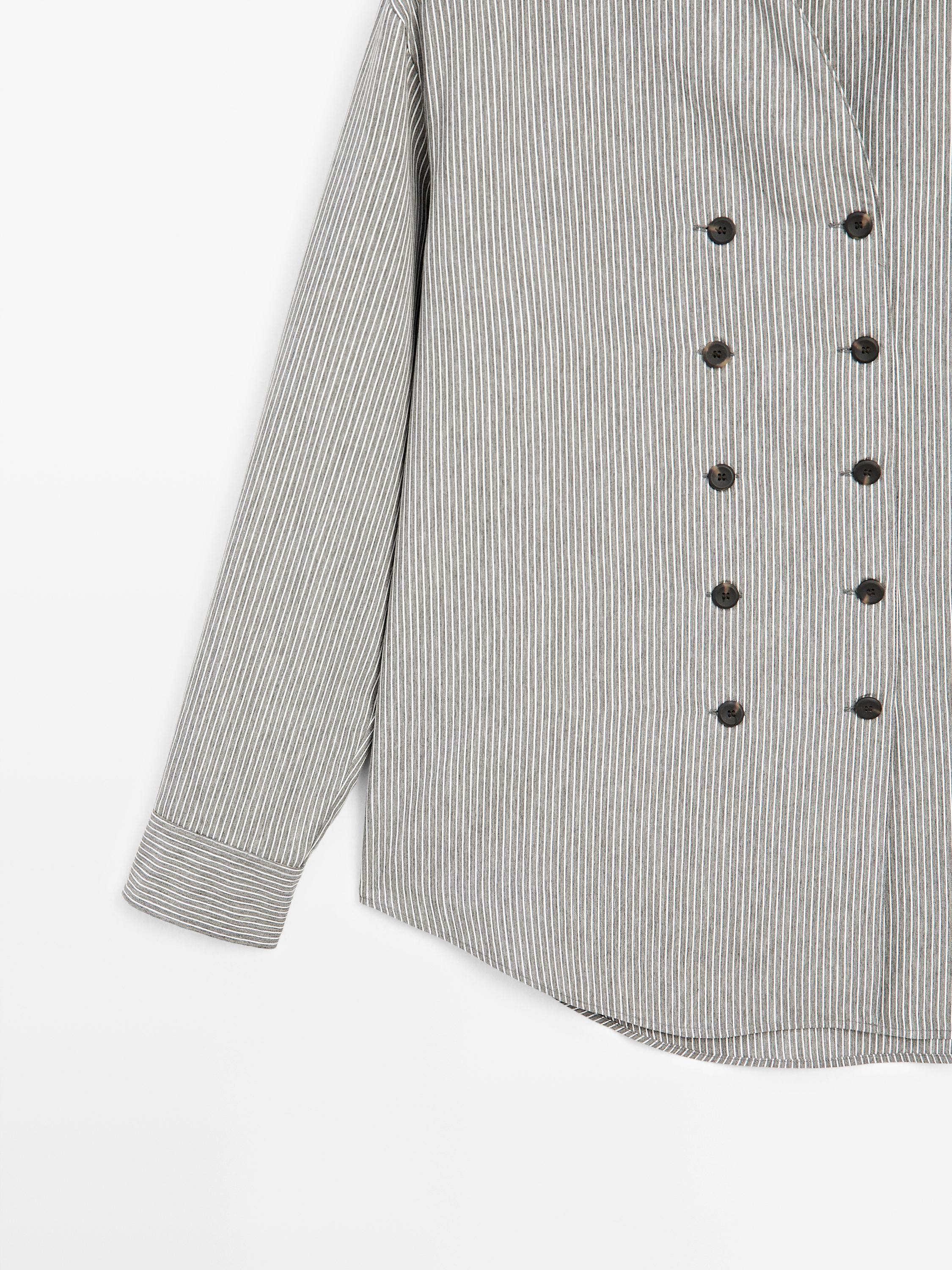 Striped flowing shirt with button details